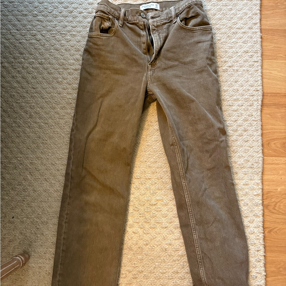 Abercrombie & Fitch Tan Ultra High Rise Jeans